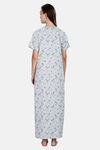 Naidu Hall Cotton Full Length Nightdress - Light Blue — thumbnail 2